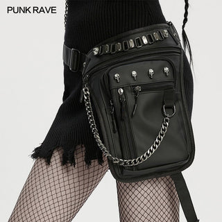 Punk Rave Cyberpunk Chain & Skull Hardware Waist–Leg Bag - Hstrends