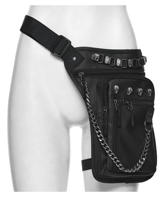 Punk Rave Cyberpunk Chain & Skull Hardware Waist–Leg Bag - Hstrends