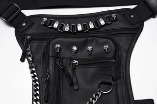 Punk Rave Cyberpunk Chain & Skull Hardware Waist–Leg Bag - Hstrends