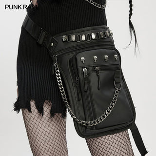Punk Rave Cyberpunk Chain & Skull Hardware Waist–Leg Bag - Hstrends