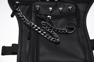 Punk Rave Cyberpunk Chain & Skull Hardware Waist–Leg Bag - Hstrends