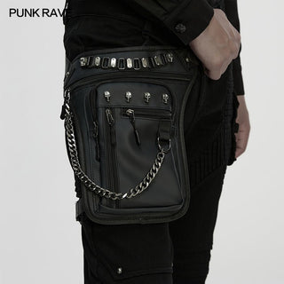 Punk Rave Cyberpunk Chain & Skull Hardware Waist–Leg Bag - Hstrends