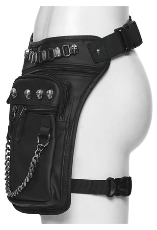 Punk Rave Cyberpunk Chain & Skull Hardware Waist–Leg Bag - Hstrends