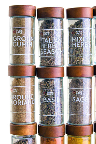 Puro Acacia Wood Revolving Spice Rack with 16 Jars - Hstrends