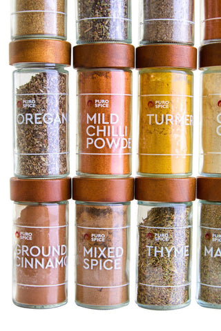 Puro Acacia Wood Revolving Spice Rack with 16 Jars - Hstrends