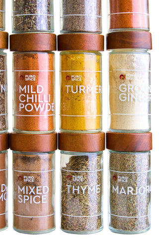 Puro Acacia Wood Revolving Spice Rack with 16 Jars - Hstrends