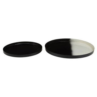 Ramus Set Of Two Black And White Ombre Trays - Hstrends