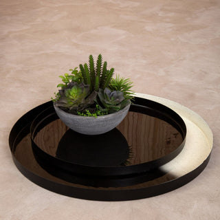 Ramus Set Of Two Black And White Ombre Trays - Hstrends