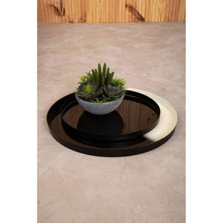 Ramus Set Of Two Black And White Ombre Trays - Hstrends