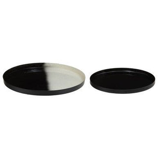 Ramus Set Of Two Black And White Ombre Trays - Hstrends