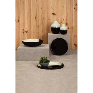 Ramus Set Of Two Black And White Ombre Trays - Hstrends