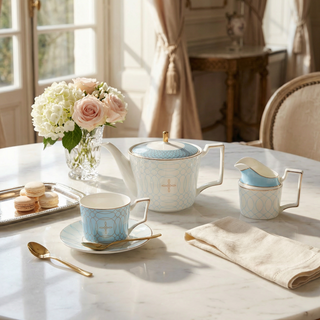 The Regent Blue Tea Set
