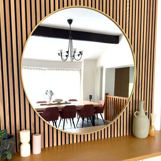 Rei - Extra Large Round Gold Metal Circle Mirror - 120cm x 120cm