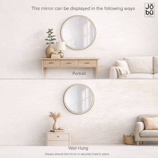 Rei - Round Black Metal Circle Mirror - 70cm x 70cm - Hstrends