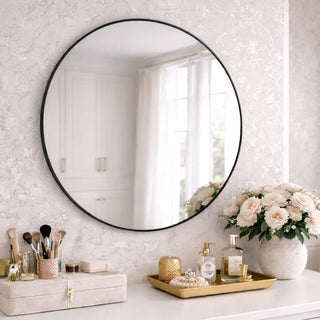 Rei - Round Black Metal Circle Mirror - 70cm x 70cm - Hstrends