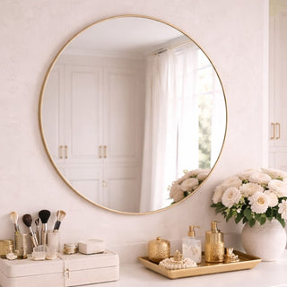 Rei - Round Gold Metal Circle Mirror - 70cm x 70cm - Hstrends