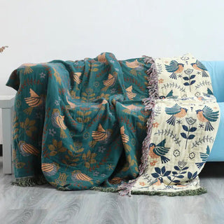 Reversible Bird Throw Blanket - Hstrends