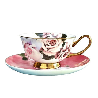 Rosette Majesty Bone China Teacup and Saucer - Hstrends