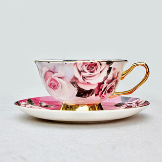 Rosette Majesty Bone China Teacup and Saucer - Hstrends