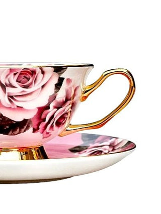 Rosette Majesty Bone China Teacup and Saucer - Hstrends