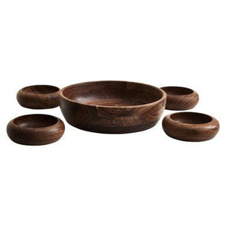 Rosi Five Piece Sheesham Wood Salad Bowl Set - Hstrends