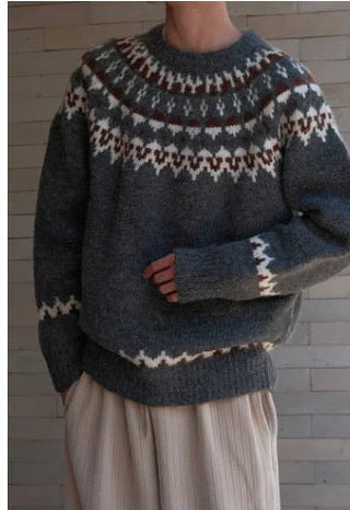 Round Neck Loose Sweater for Autumn Winter - Hstrends