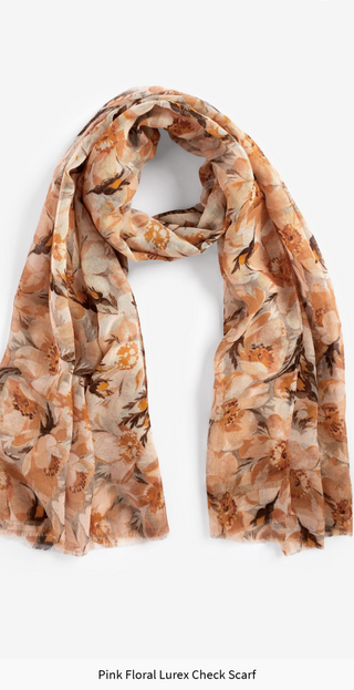 Pink floral lurex check wrap or head scarf - Premium women accessories from NEXT - Just £9.89! Shop now at hstrends