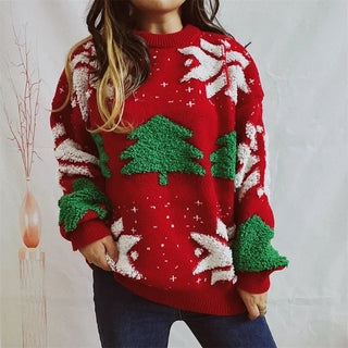 Christmas Sweater Knit Elastic Jumper