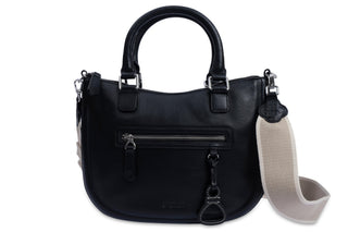 SADDLER "Chloe" Real Leather Twin - Handle Handbag with Crossbody Strap - Handmade, with Keepsake Pouch - Hstrends