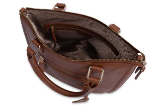 SADDLER "Chloe" Real Leather Twin - Handle Handbag with Crossbody Strap - Handmade, with Keepsake Pouch - Hstrends