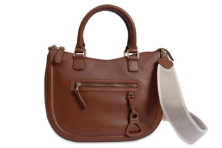 SADDLER "Chloe" Real Leather Twin - Handle Handbag with Crossbody Strap - Handmade, with Keepsake Pouch - Hstrends