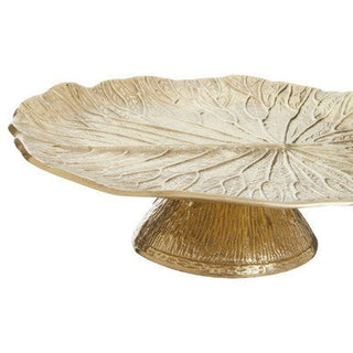 Salma Gold Finish Lotus Leaf Cake Stand - Hstrends