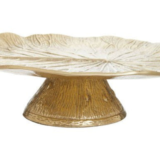 Salma Gold Finish Lotus Leaf Cake Stand - Hstrends
