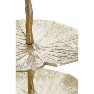 Salma Three Tier Lotus Leaf Golden Cake Stand - Hstrends