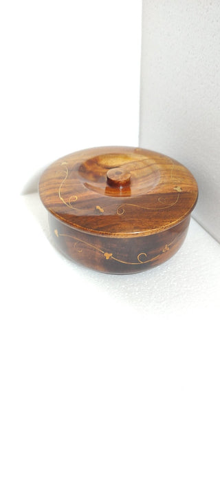 Sasswood Hand crafted table coaster with brass work - Hstrends