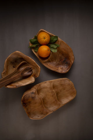 Savin 3 Section Serving Dish In Cedarwood - Hstrends