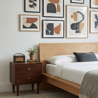 Scandinavian Walnut Oslo Bedside Table - Hstrends