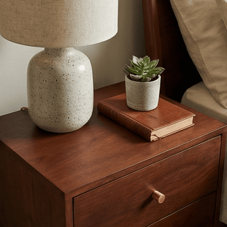 Scandinavian Walnut Oslo Bedside Table - Hstrends