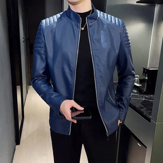 Motorcycle PU Leather Jacket Men