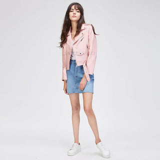 Short PU Leather Jacket - Biker Style - Hstrends