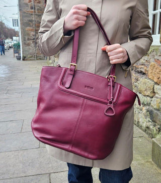 Sienna Zip Top Tote Shopper Bag for Women - Handmade by Saddler - Hstrends