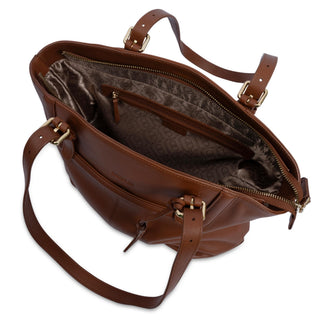 Sienna Zip Top Tote Shopper Bag for Women - Handmade by Saddler - Hstrends