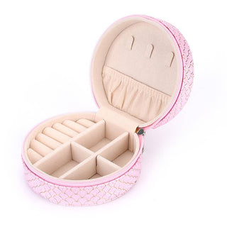 Small round jewellery organiser box in Navy and Pink - Hstrends