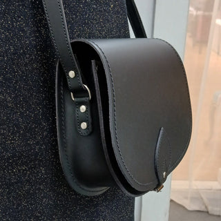 Handmade Leather Saddle Bag - Black