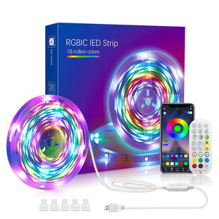 Smart LED RGBIC Dream Color Strip Light with Music Sync - Hstrends