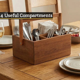 Socorro Acacia Cutlery Caddy - Hstrends