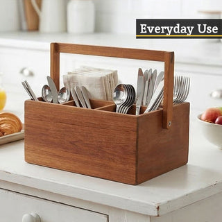 Socorro Acacia Cutlery Caddy - Hstrends
