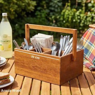 Socorro Acacia Cutlery Caddy - Hstrends