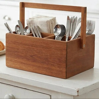 Socorro Acacia Cutlery Caddy - Hstrends