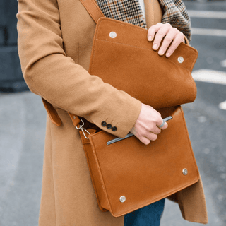 Soft Tannery Leather Messenger - Tan - Hstrends